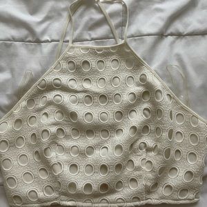 L’ATISTE white crop top